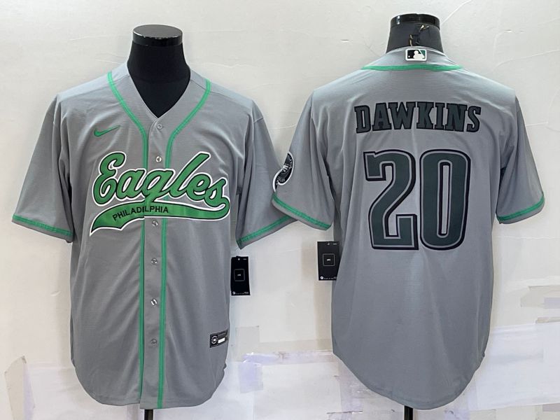 Men Philadelphia Eagles #20 Dawkins Grey 2022 Nike Co branded NFL Jerseys->dallas cowboys->NFL Jersey